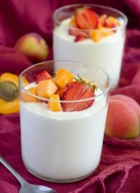 Cup of yogurt with fresh fruit